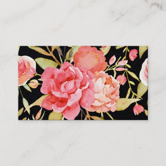 Carte De Visite Fleurs aquarelles (Devant)