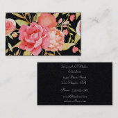 Carte De Visite Fleurs aquarelles (Devant / Derrière)