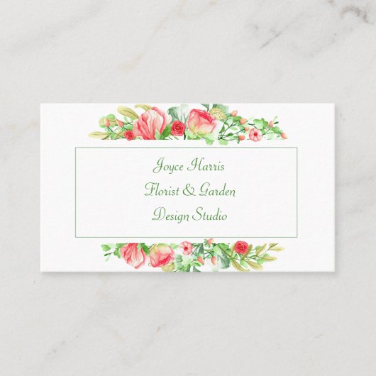 Carte De Visite Fleurs aquarelles (Devant)