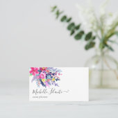 Carte De Visite Fleurs aquarelles colorées (Debout devant)