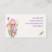 Carte De Visite Fleurs aquarelles fleurissent (Dos)