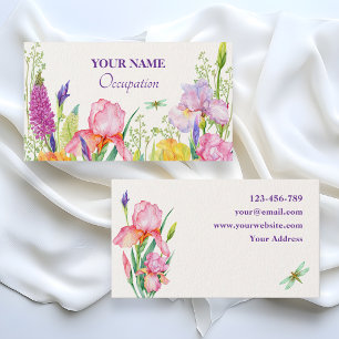 Carte De Visite Fleurs aquarelles fleurissent