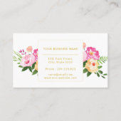 Carte De Visite Fleurs aquarelles florales roses jaunes vertes (Dos)