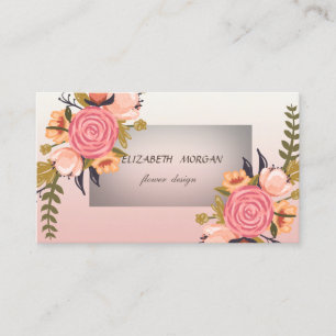 Carte De Visite Fleurs aquarelles modernes élégantes