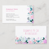 Carte de visite, Fleurs Aquarelles Roses Claires (Devant / Derrière)