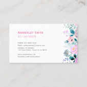 Carte de visite, Fleurs Aquarelles Roses Claires (Devant)