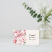 Carte De Visite fleurs arc roses florales qr code médias sociaux (Debout devant)