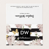 Carte De Visite Fleurs aux papillons éclatants (Extérieur déplié)