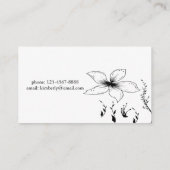 Carte De Visite Fleurs Avec Cinq Pétales (Dos)