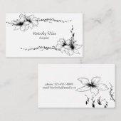 Carte De Visite Fleurs Avec Cinq Pétales (Devant / Derrière)