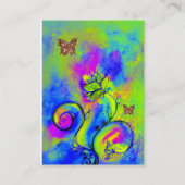 Carte De Visite FLEURS BLANCHES & BOUTTERFLY vert violet jaune (Dos)