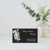 Carte De Visite Fleurs blanches d'orchidée de mite (Debout devant)