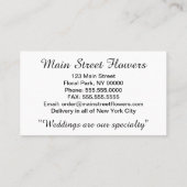 Carte De Visite Fleurs blanches d'orchidée de mite (Dos)