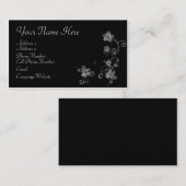 Carte de visite - fleurs blanches élégantes (Devant / Derrière)