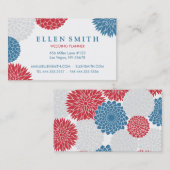 Carte De Visite Fleurs blanches et bleues rouges patriotiques (Devant / Derrière)