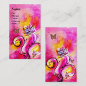 CARTE DE VISITE FLEURS BLANCHES ET BOUTEILLE D'OR (Devant / Derrière)