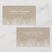 Carte De Visite Fleurs blanches florales élégantes (Devant / Derrière)