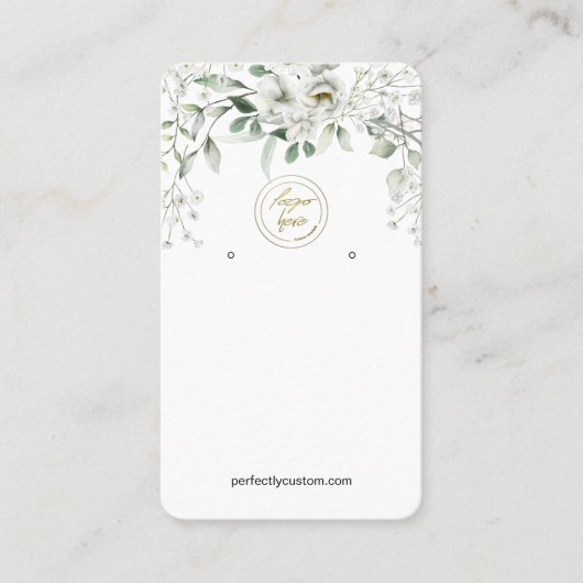 Carte De Visite Fleurs blanches luxuriantes Écran d'écoute (Devant)