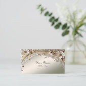 Carte de visite Fleurs Blanches Perles Moderne (Debout devant)