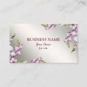 Carte De Visite Fleurs blanches roses rustiques Élégant (Devant)