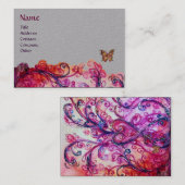 Carte De Visite FLEURS BLANCHES Rouge Rose Violet Gris Floral (Devant / Derrière)