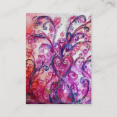 Carte De Visite FLEURS BLANCHES rouge vif perle violet rose vif (Dos)