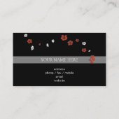 Carte De Visite Fleurs blanches rouges élégantes (Dos)