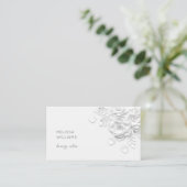 Carte De Visite Fleurs blanches simples en 3D (Debout devant)