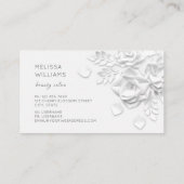 Carte De Visite Fleurs blanches simples en 3D (Dos)