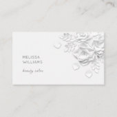 Carte De Visite Fleurs blanches simples en 3D (Devant)