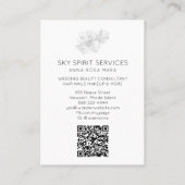 Carte De Visite *~* Fleurs bleu ciel QR Parties scintillant Shimme (Dos)