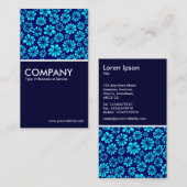 Carte De Visite Fleurs - bleu marine foncé (Devant / Derrière)