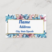 Carte De Visite Fleurs bleues (Dos)