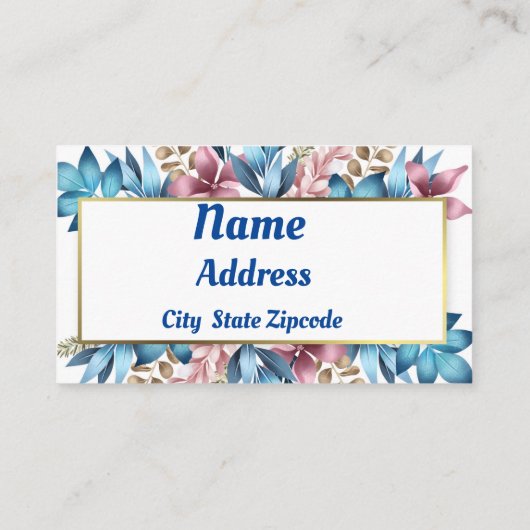 Carte De Visite Fleurs bleues (Dos)