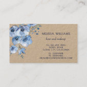 Carte De Visite Fleurs bleues à l'aquarelle (Dos)