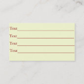 Carte De Visite Fleurs bleues de pêche rouge rose pour jardiner fl (Dos)