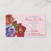 Carte De Visite Fleurs bleues de pêche rouge rose pour jardiner fl (Devant)
