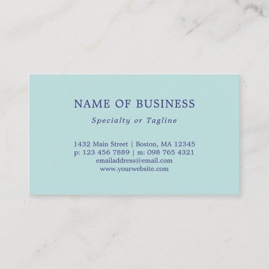 Carte De Visite Fleurs bleues douces (Dos)