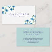 Carte De Visite Fleurs bleues douces (Devant / Derrière)