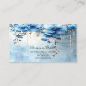 Carte de visite Fleurs bleues et perles (Dos)