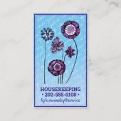 Carte De Visite Fleurs bleues et violettes ❊ Fleurs domestiques et (Dos)