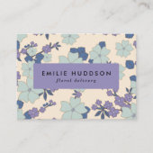 Carte De Visite Fleurs Bleues, Fleurs Violettes, Fleuriste, Boutiq (Devant)