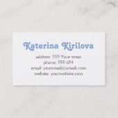 Carte De Visite Fleurs bleues sur branches (Dos)