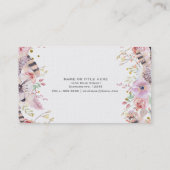 Carte De Visite Fleurs & Bois de Cerf Boho Chic Glam (Dos)