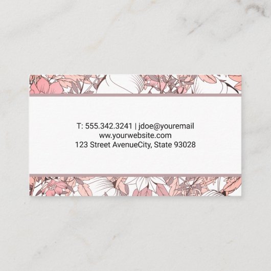 Carte De Visite Fleurs botaniques (Dos)
