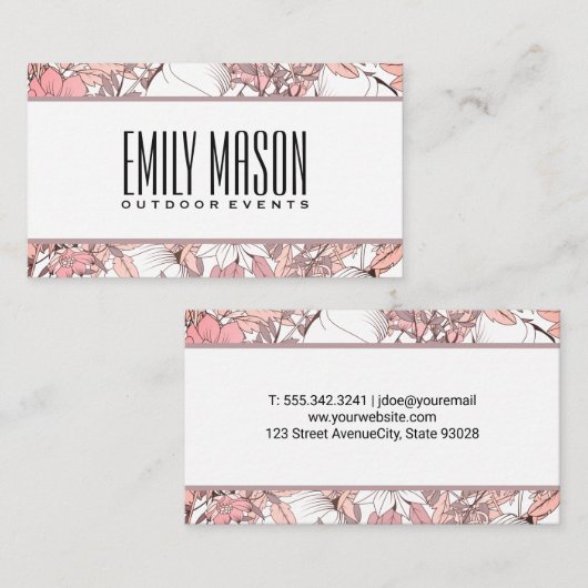 Carte De Visite Fleurs botaniques (Devant / Derrière)