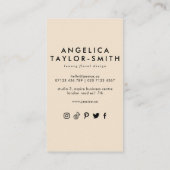 Carte De Visite Fleurs botaniques Abstraites & Arch Médias sociaux (Dos)