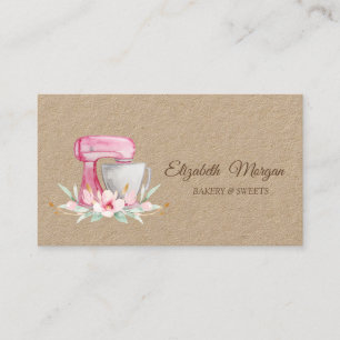Carte De Visite Fleurs Boulangerie Mélangeuse à Gâteaux