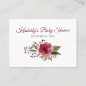 Carte De Visite Fleurs Bourgogne Devinez Combien De Baby showers J (Dos)