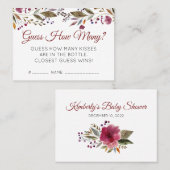 Carte De Visite Fleurs Bourgogne Devinez Combien De Baby showers J (Devant / Derrière)